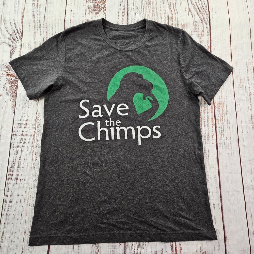Save the Chimps Gray Short Sleeve T-Shirt Men's L